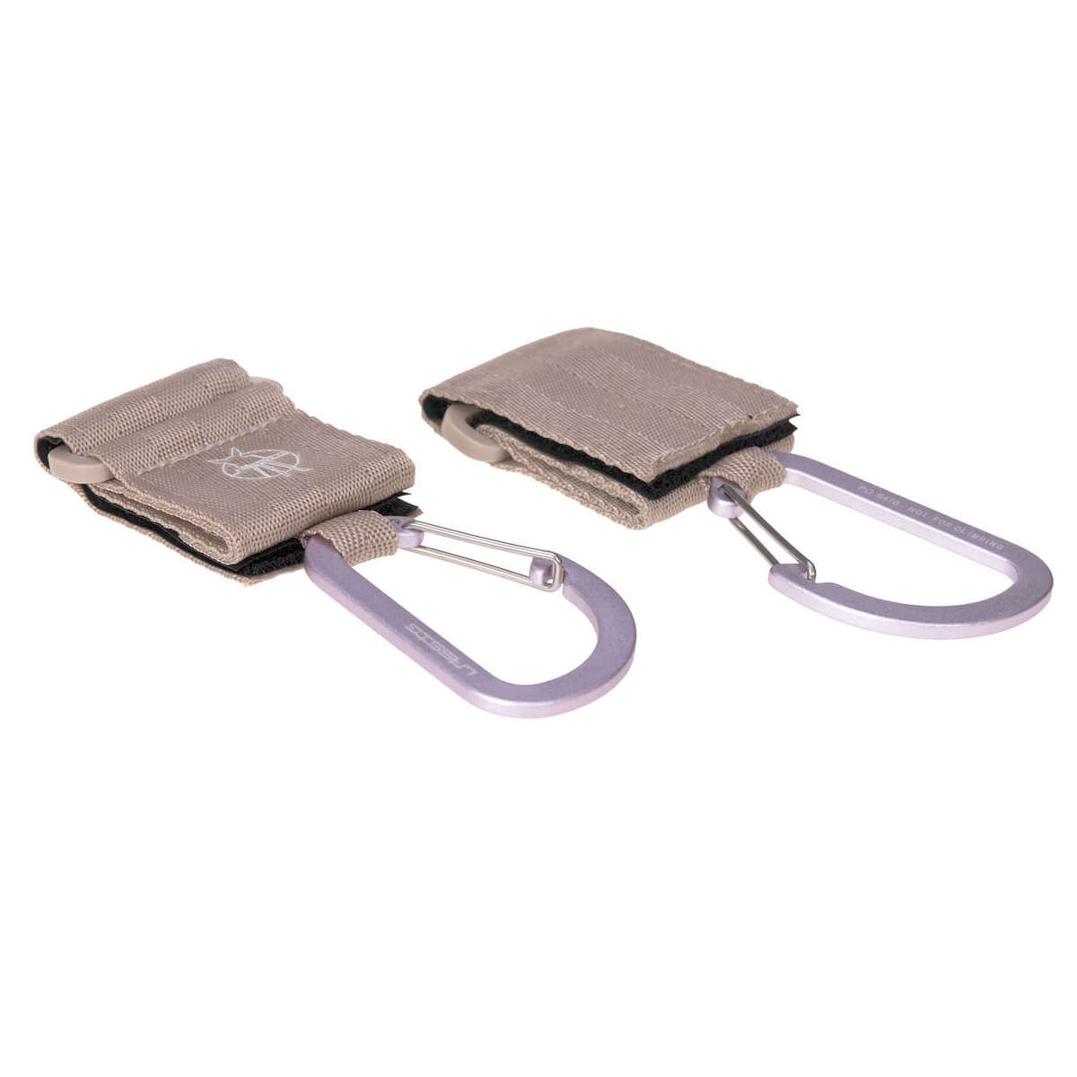 Set 2 crochets poussette avec mousqueton CASUAL Laessig beige