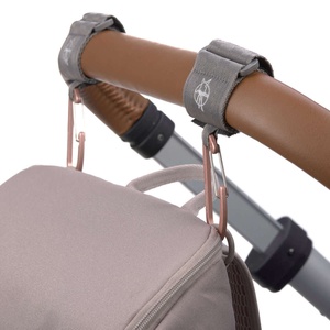 Set 2 crochets poussette avec mousqueton CASUAL Laessig grey