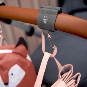 Set 2 crochets poussette avec mousqueton CASUAL Laessig grey