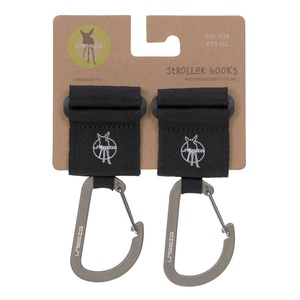 Set 2 crochets poussette avec mousqueton CASUAL Laessig noir