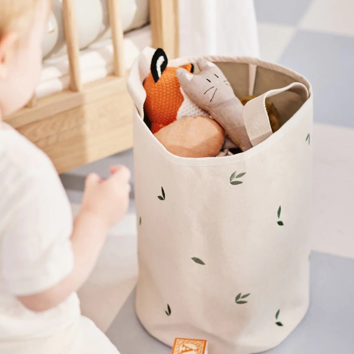 Set 2 panier de rangement brodé petit Dear April Leaves