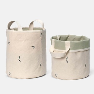 Set 2 panier de rangement brodé petit Dear April Leaves