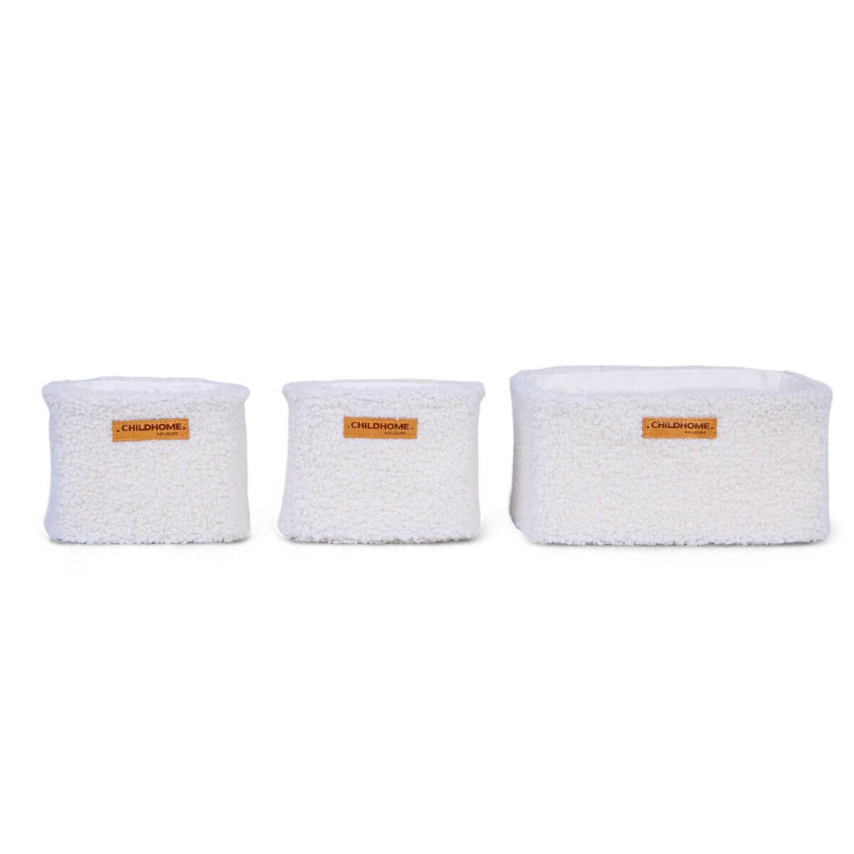 Set 3 cestas colgantes + ganchos TEDDY Childhome crudo
