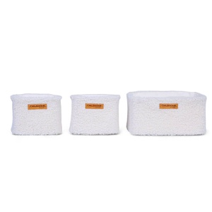 Set 3 cestas colgantes + ganchos TEDDY Childhome crudo