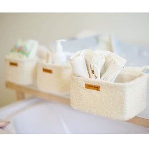 Set 3 cestas colgantes + ganchos TEDDY Childhome crudo