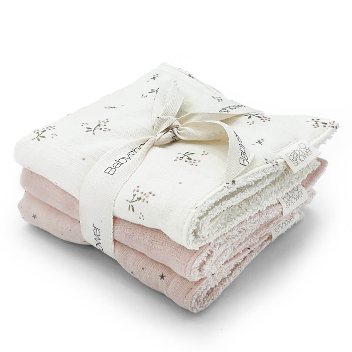 Set 3 serviettes Babyshower roseberry 