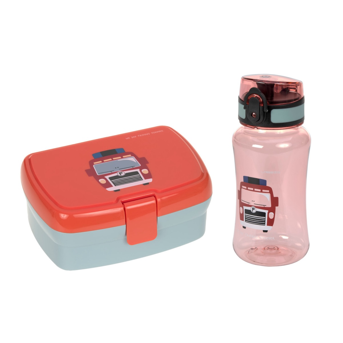 Set Boîte à Goûter et Gourde enfants Tiny Drivers Fire Engine Laessig