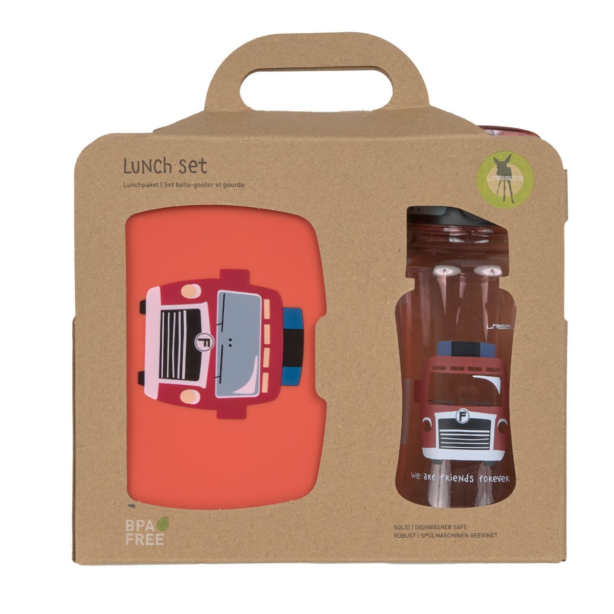 Set Boîte à Goûter et Gourde enfants Tiny Drivers Fire Engine Laessig