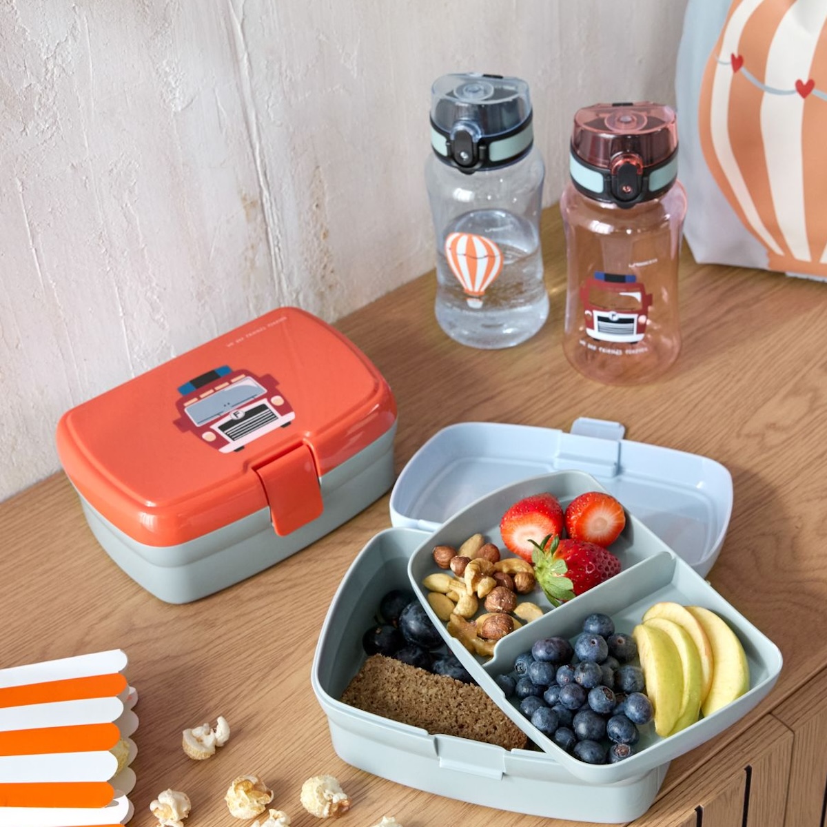 Set Boîte à Goûter et Gourde enfants Tiny Drivers Fire Engine Laessig