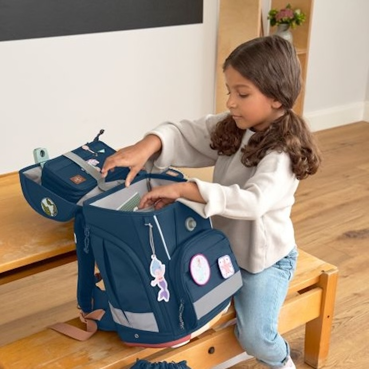 Set cartable scolaire Boxy Unique Laessig navy