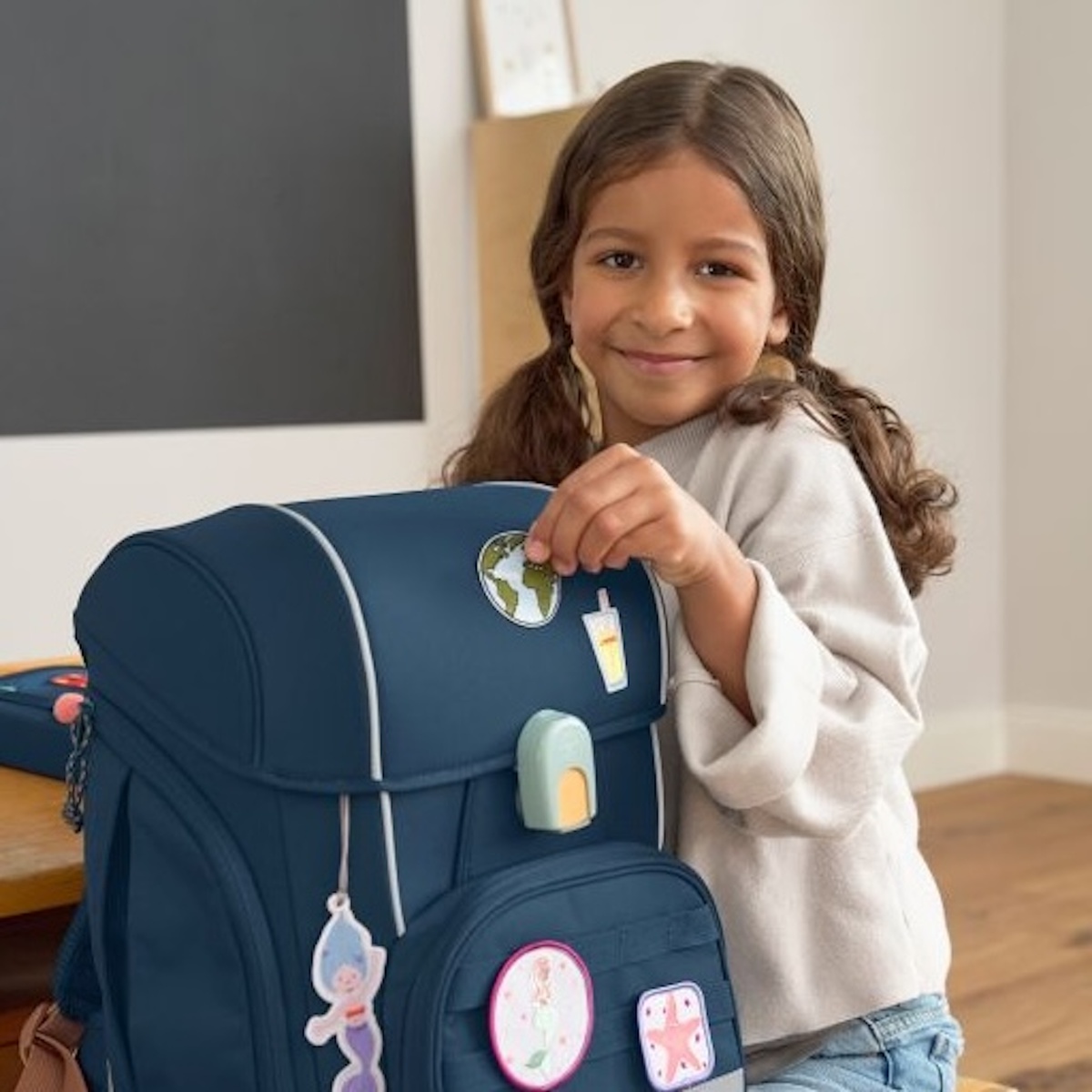 Set cartable scolaire Boxy Unique Laessig navy