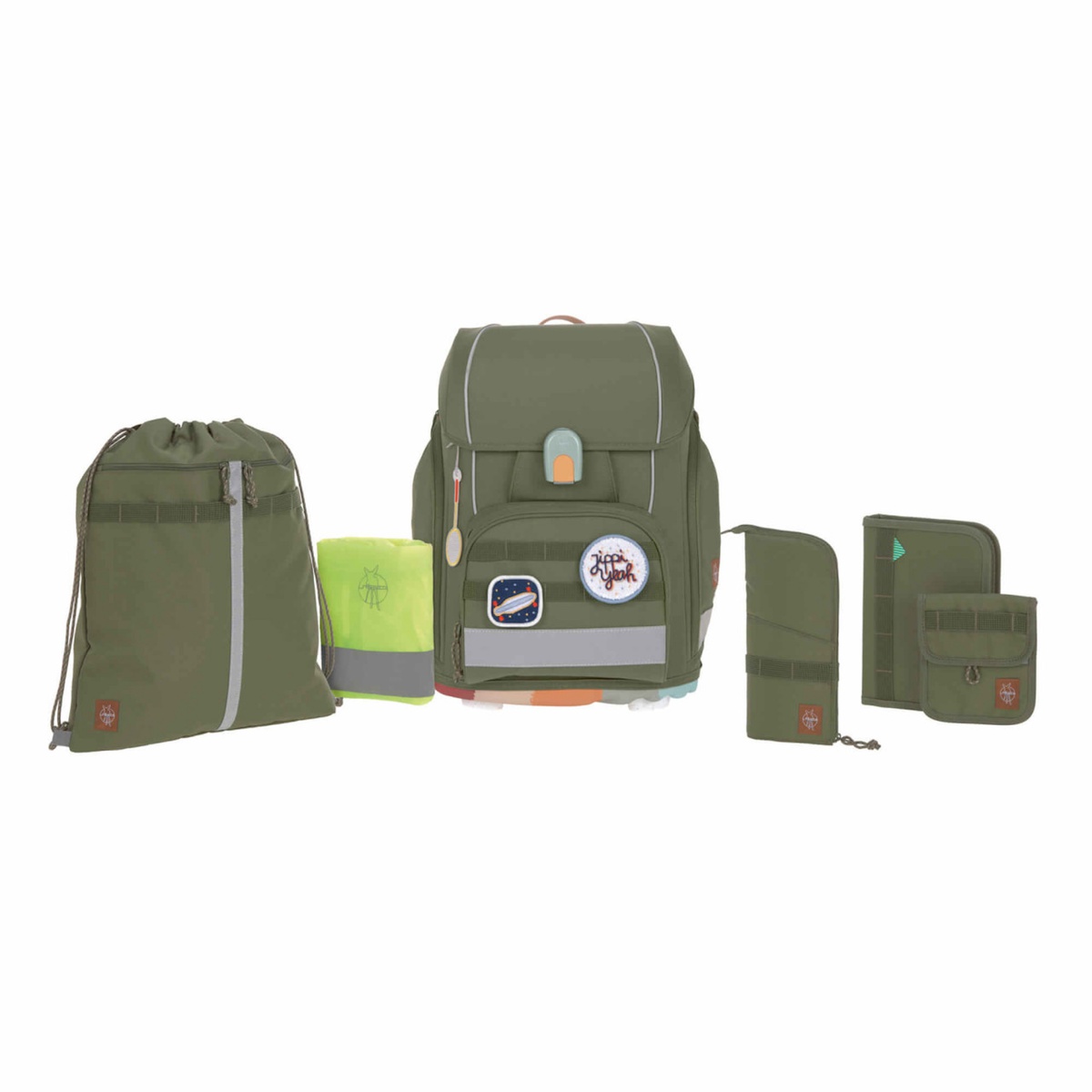 Set cartable scolaire Boxy Unique Laessig olive