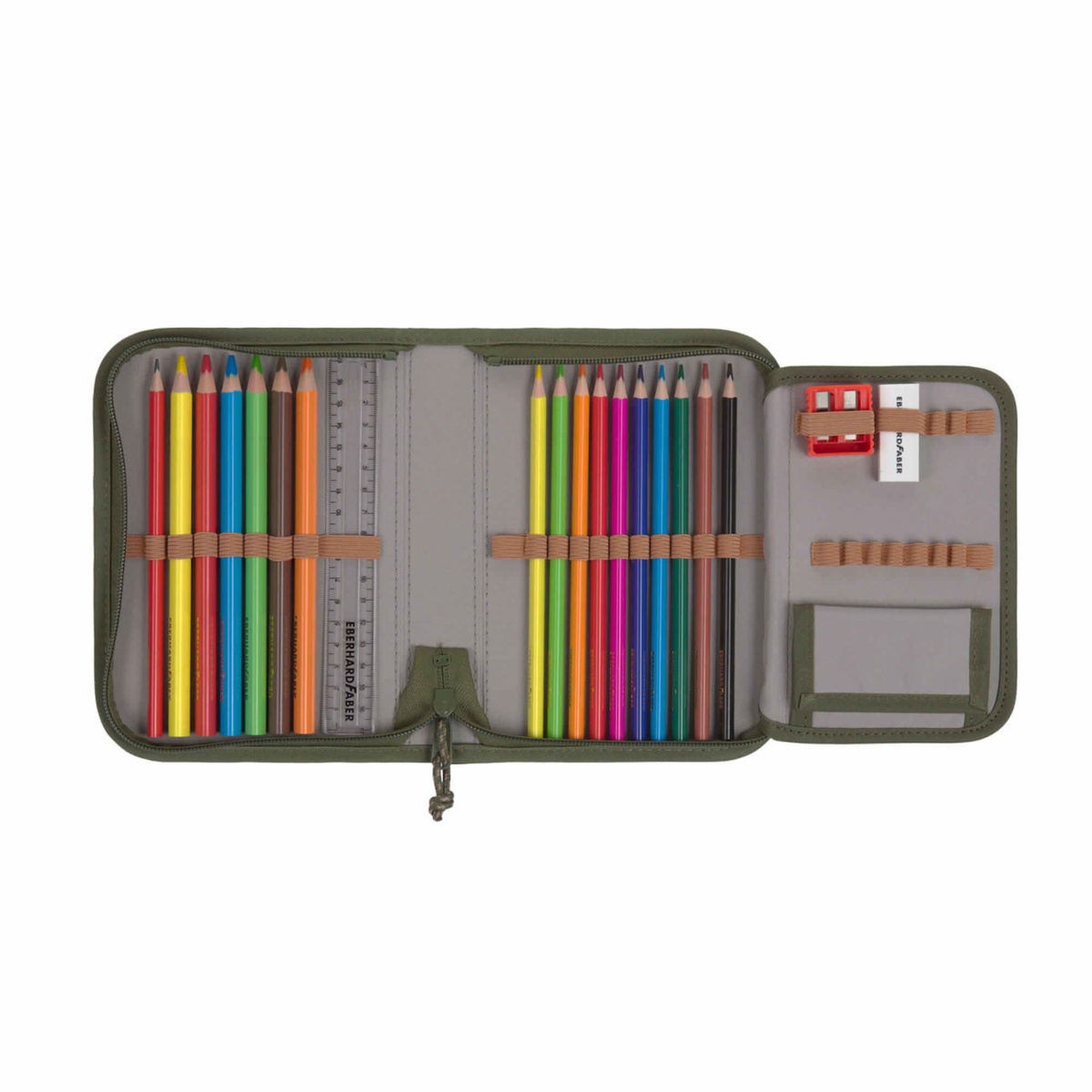 Set cartable scolaire Boxy Unique Laessig olive