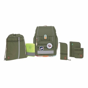 Set cartable scolaire Boxy Unique Laessig olive