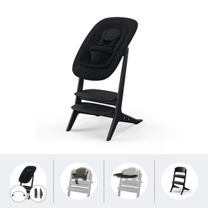Set chaise haute LEMO Platinum 4in1 Cybex black wood black 