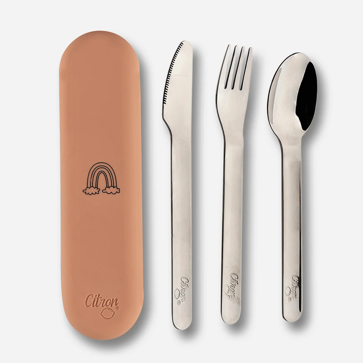 Set couverts acier inoxydable avec étui Citron blush pink