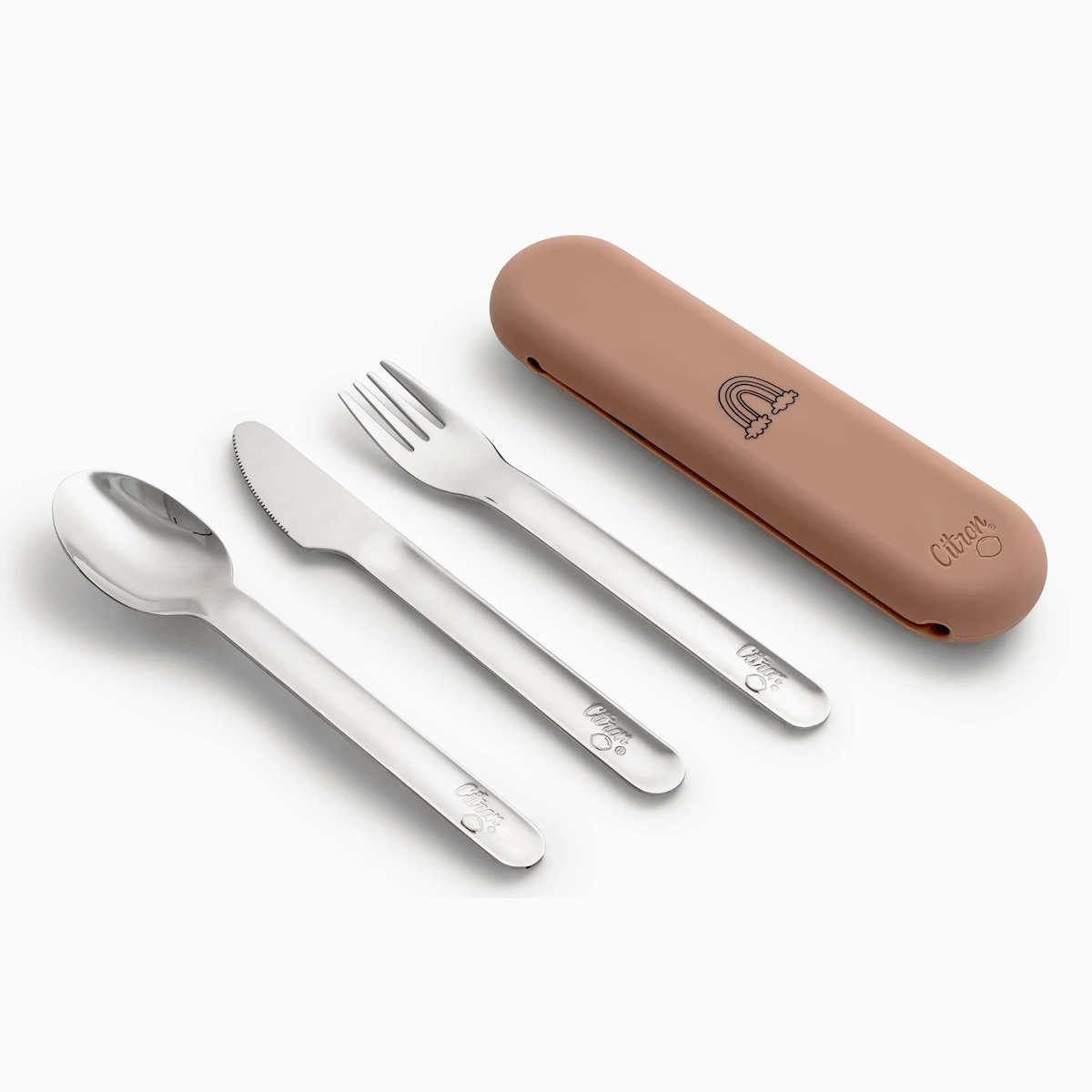 Set couverts acier inoxydable avec étui Citron blush pink