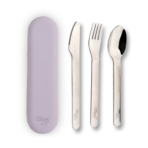 Set couverts acier inoxydable avec étui Citron flowers