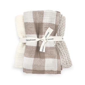 Set mini 3 langes Babyshower vichy caramel