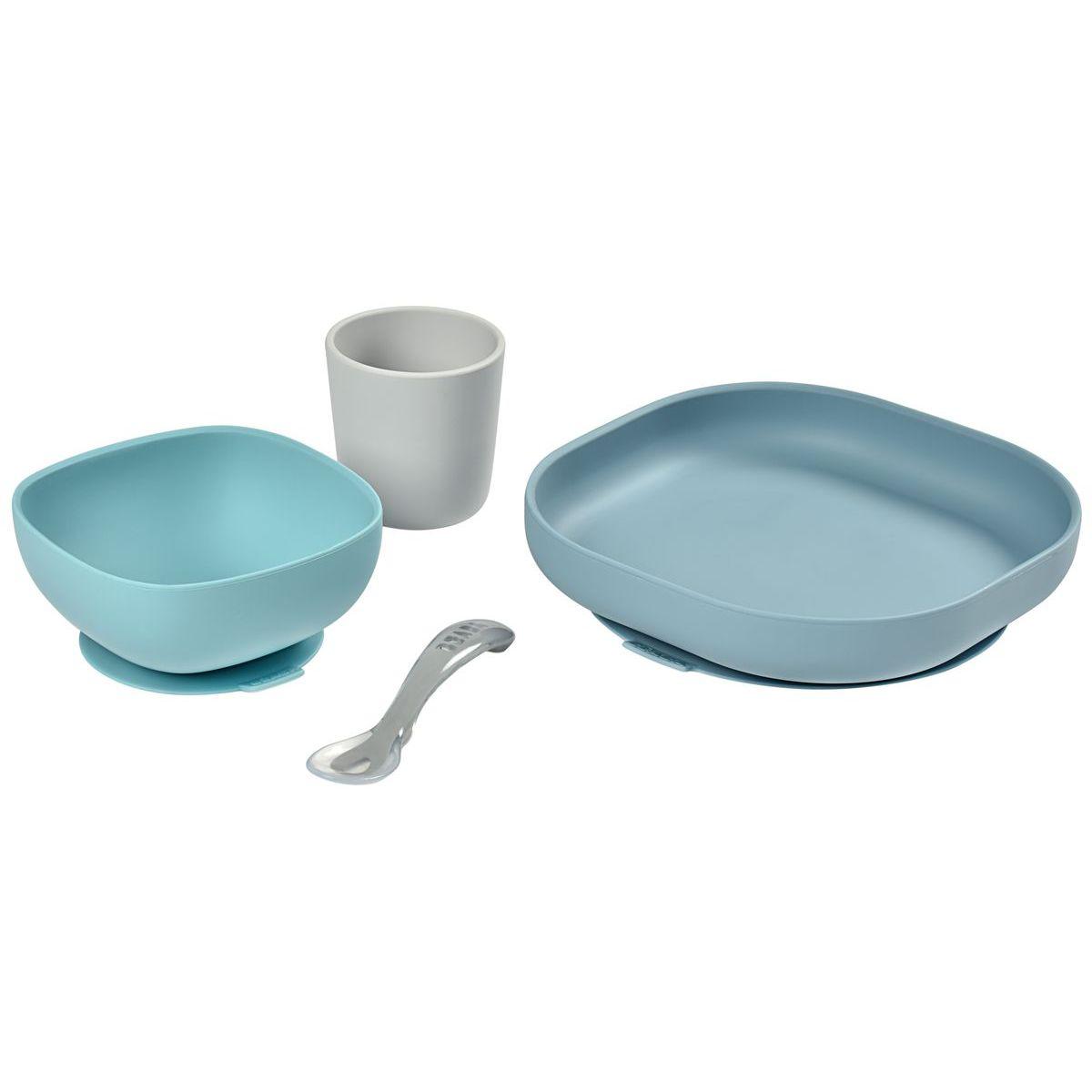 Set repas 4pc silicone Beaba vert