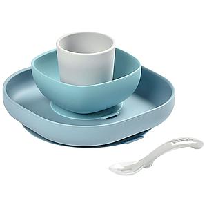 Set repas 4pc silicone Beaba vert