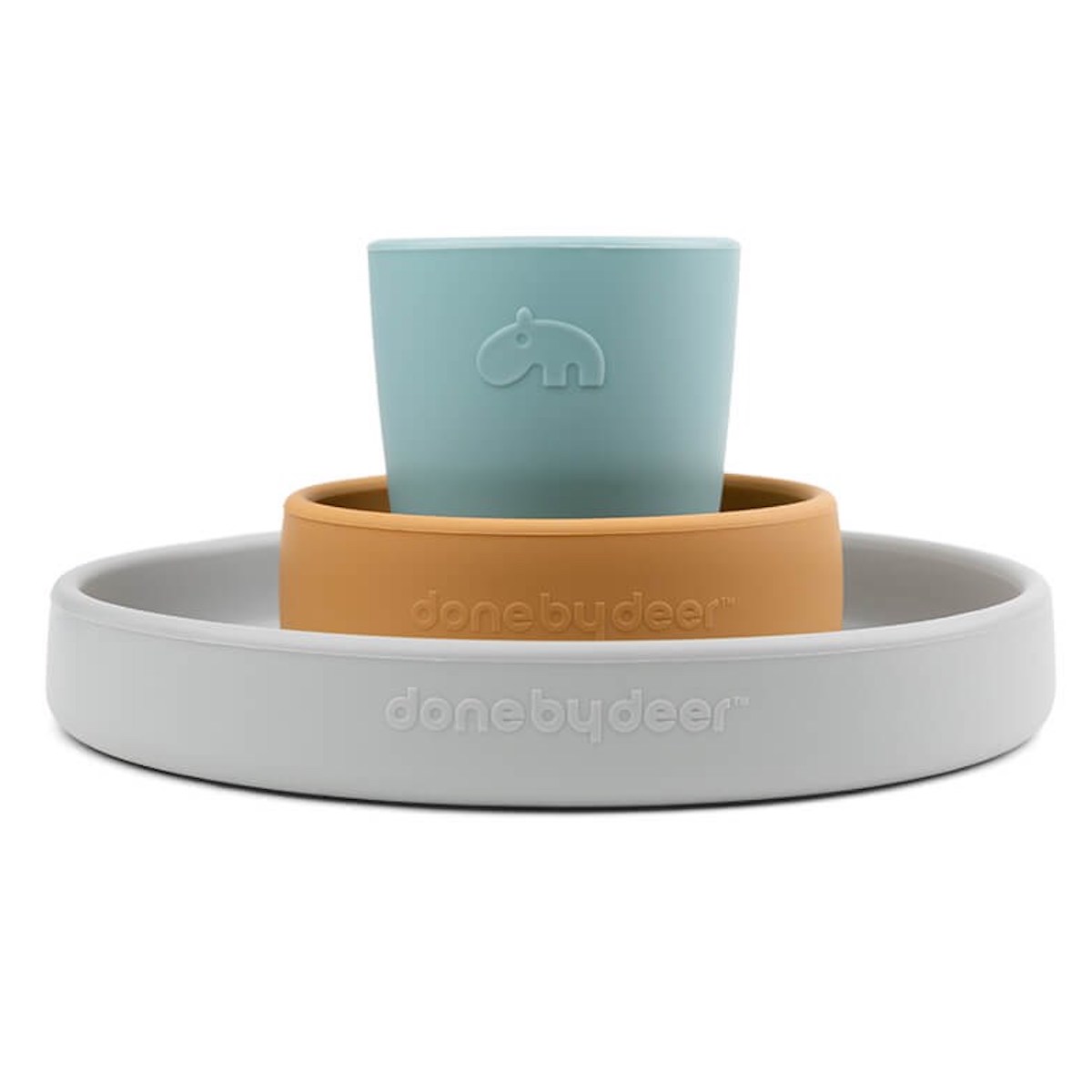 Set repas silicone ELPHEE Done by Deer Colour Mix