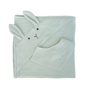 Set serviette-bandana BUNNY BOBBLE vert