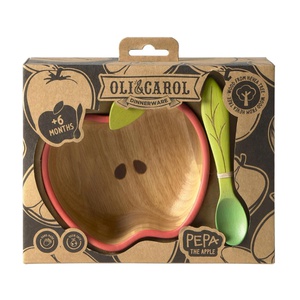 Set vaisselle enfant bowl spoon PEPA THE APPLE Oli & Carol