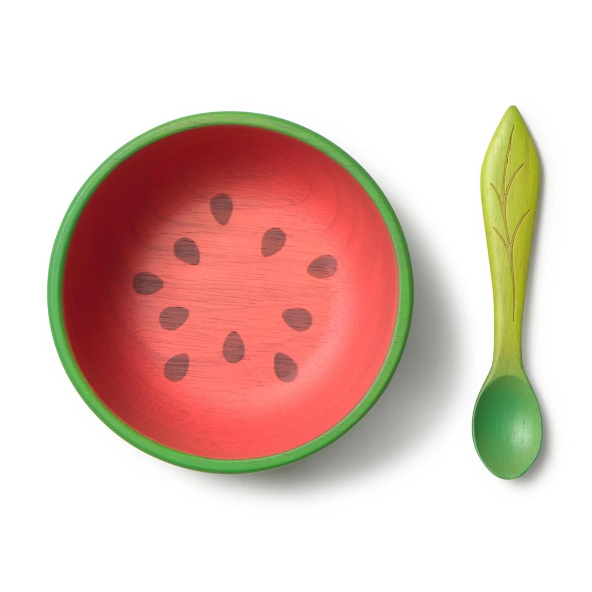 Set vaisselle enfant bowl spoon WALLY THE WATERMELON Oli & Carol