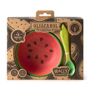 Set vaisselle enfant bowl spoon WALLY THE WATERMELON Oli & Carol