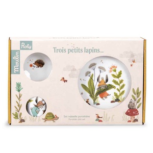 Set vaisselle porcelaine TROIS PETITS LAPINS Moulin Roty