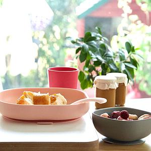 Set vaisselle silicone 4 pièces Beaba pink