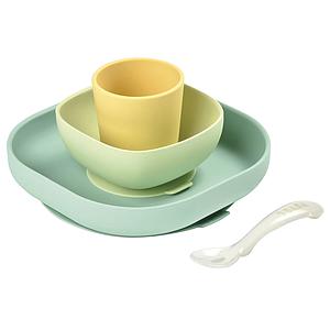 Set vaisselle silicone Beaba jaune 
