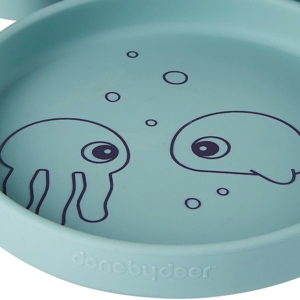 Set vaisselle silicone SEA FRIENDS Done by Deer blue