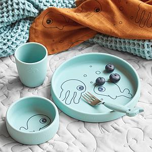 Set vaisselle silicone SEA FRIENDS Done by Deer blue