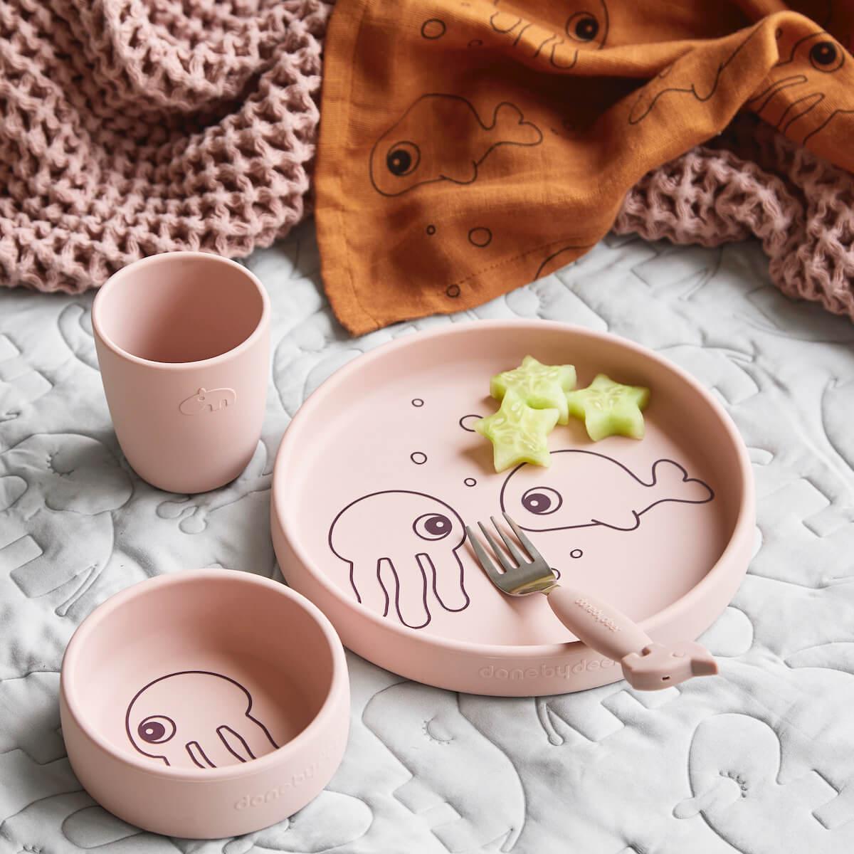 Set vaisselle silicone SEA FRIENDS Done by Deer powder