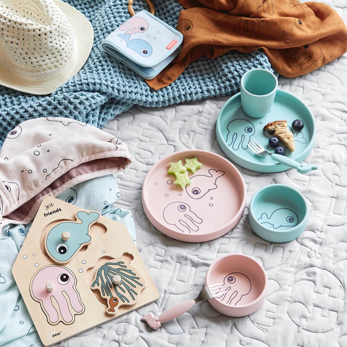 Set vaisselle silicone SEA FRIENDS Done by Deer powder