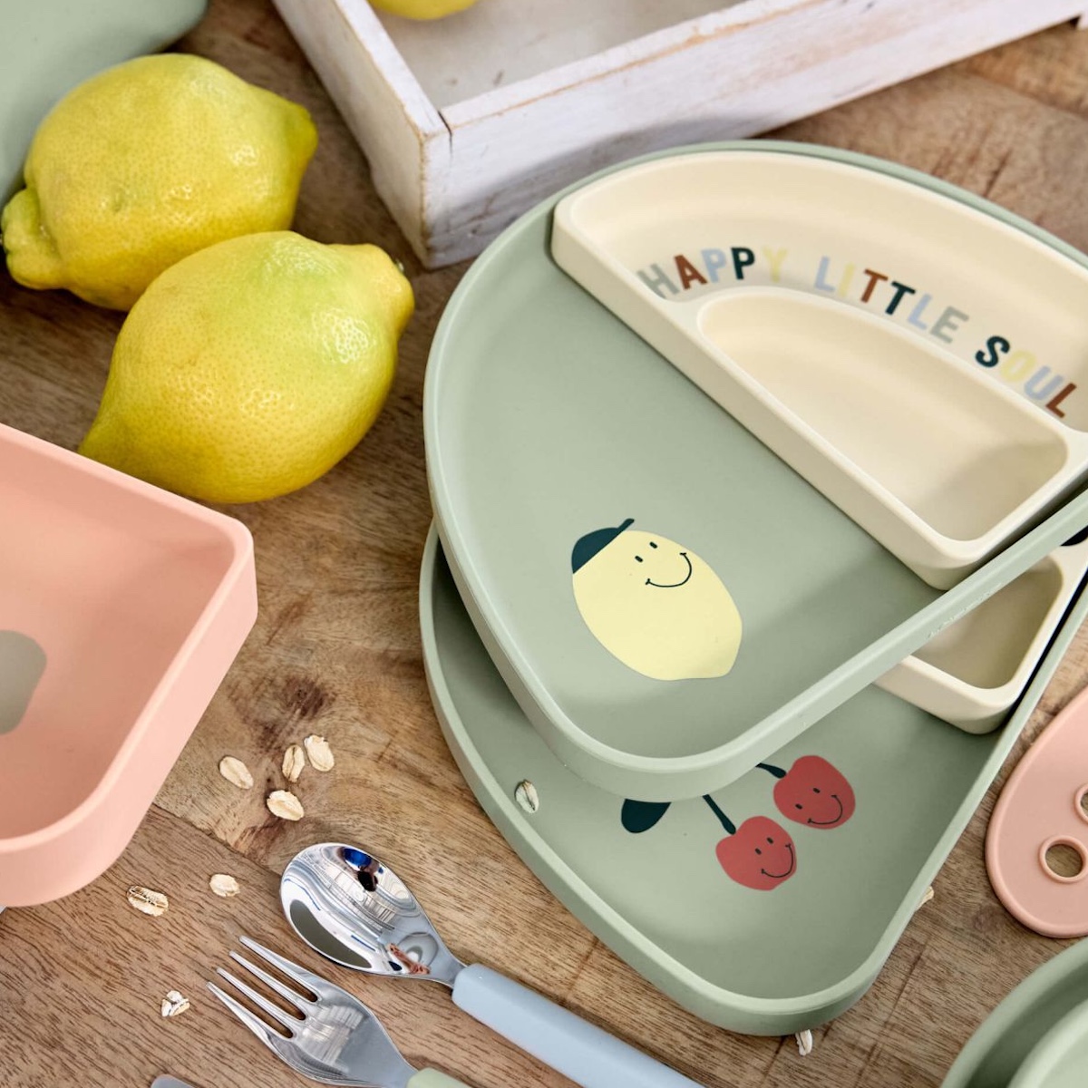 Set vaisselles Silicone Happy Fruits Lemon Laessig