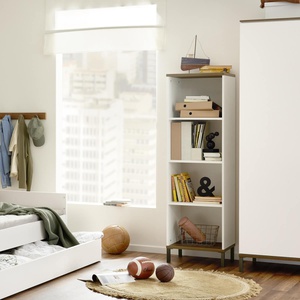 Shelf open 48,3x156,6x38cm LOVELY ALIV Yuny by Paidi off-white dark-walnut