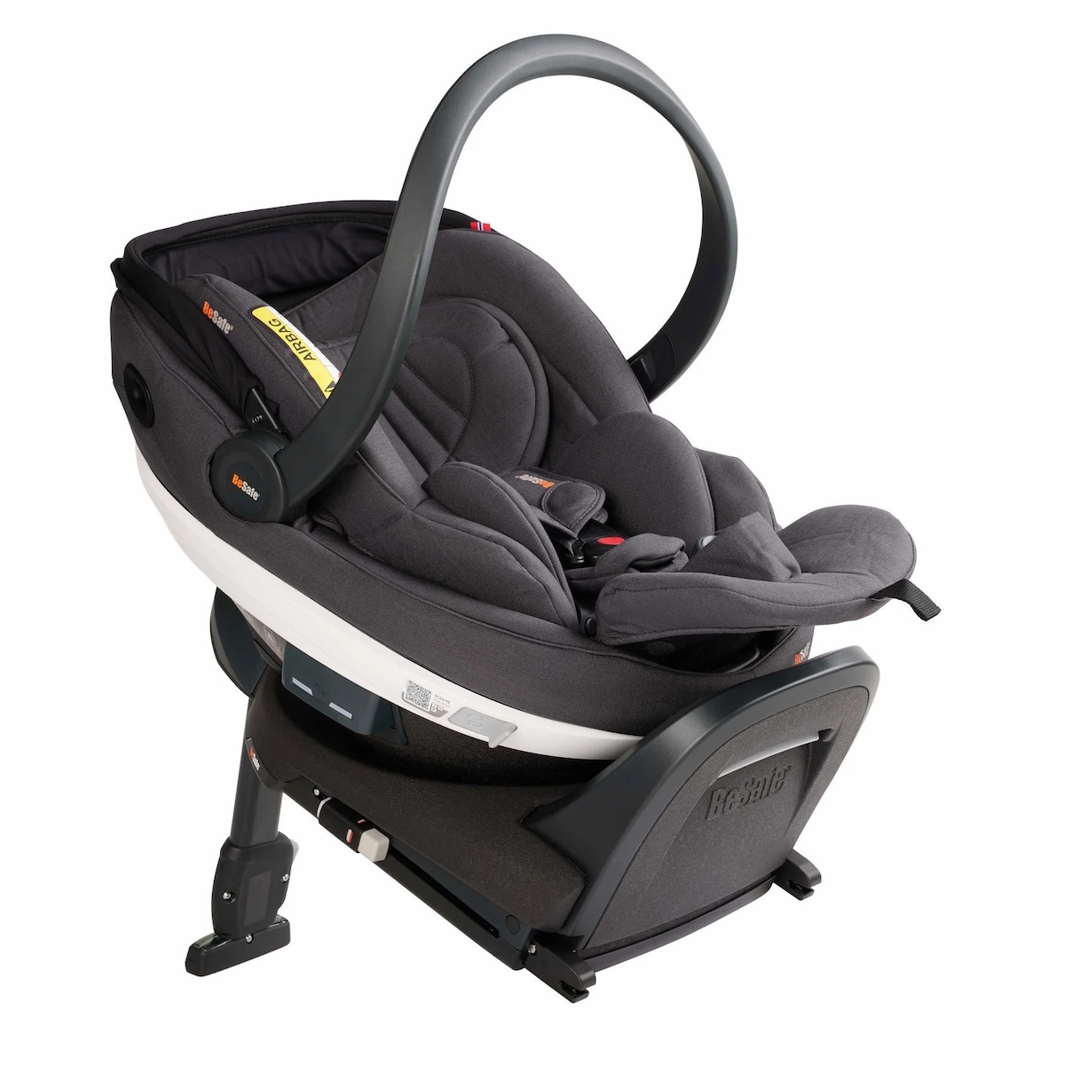Siège auto bébé portable GO BEYOND Besafe dark grey mélange