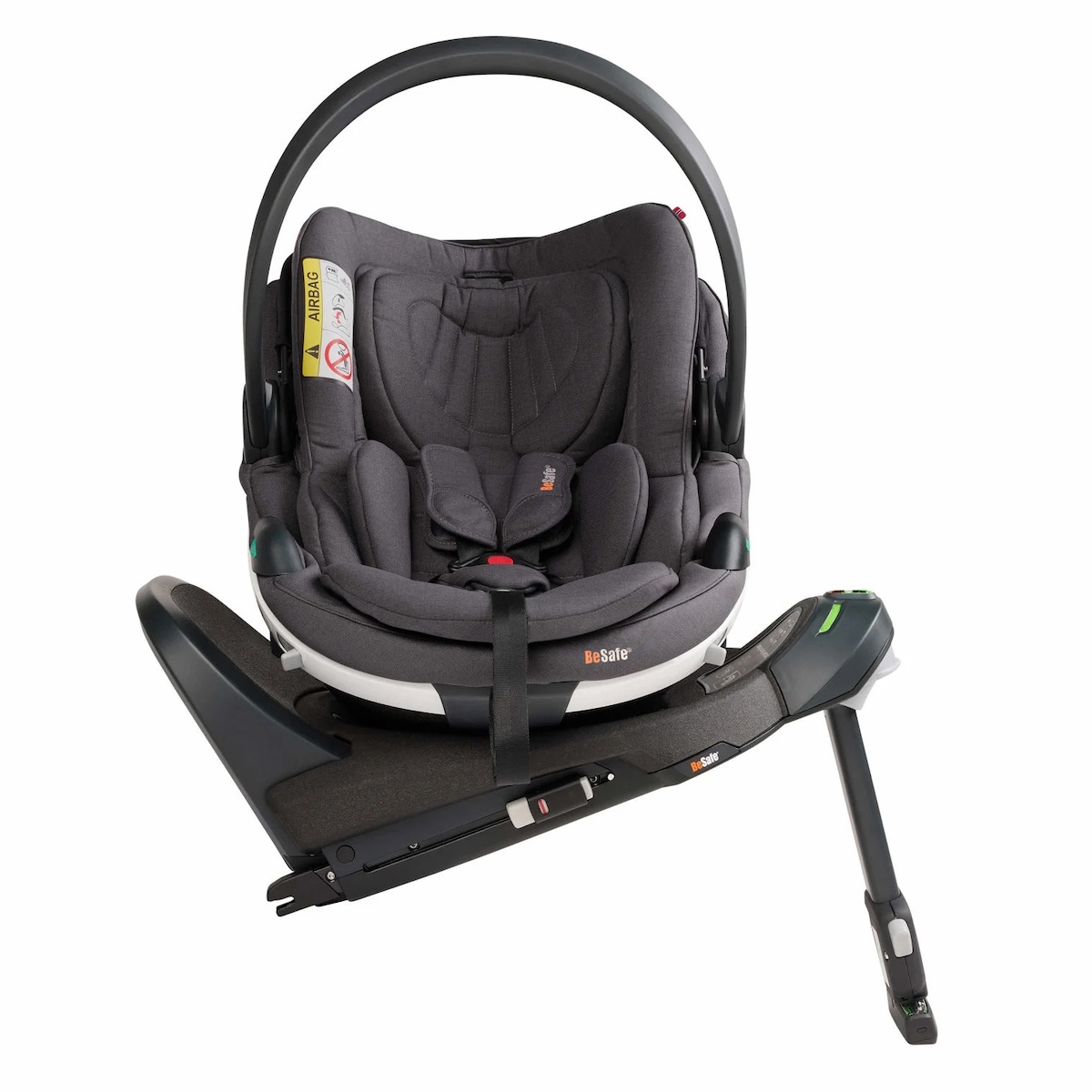 Siège auto bébé portable GO BEYOND Besafe dark grey mélange