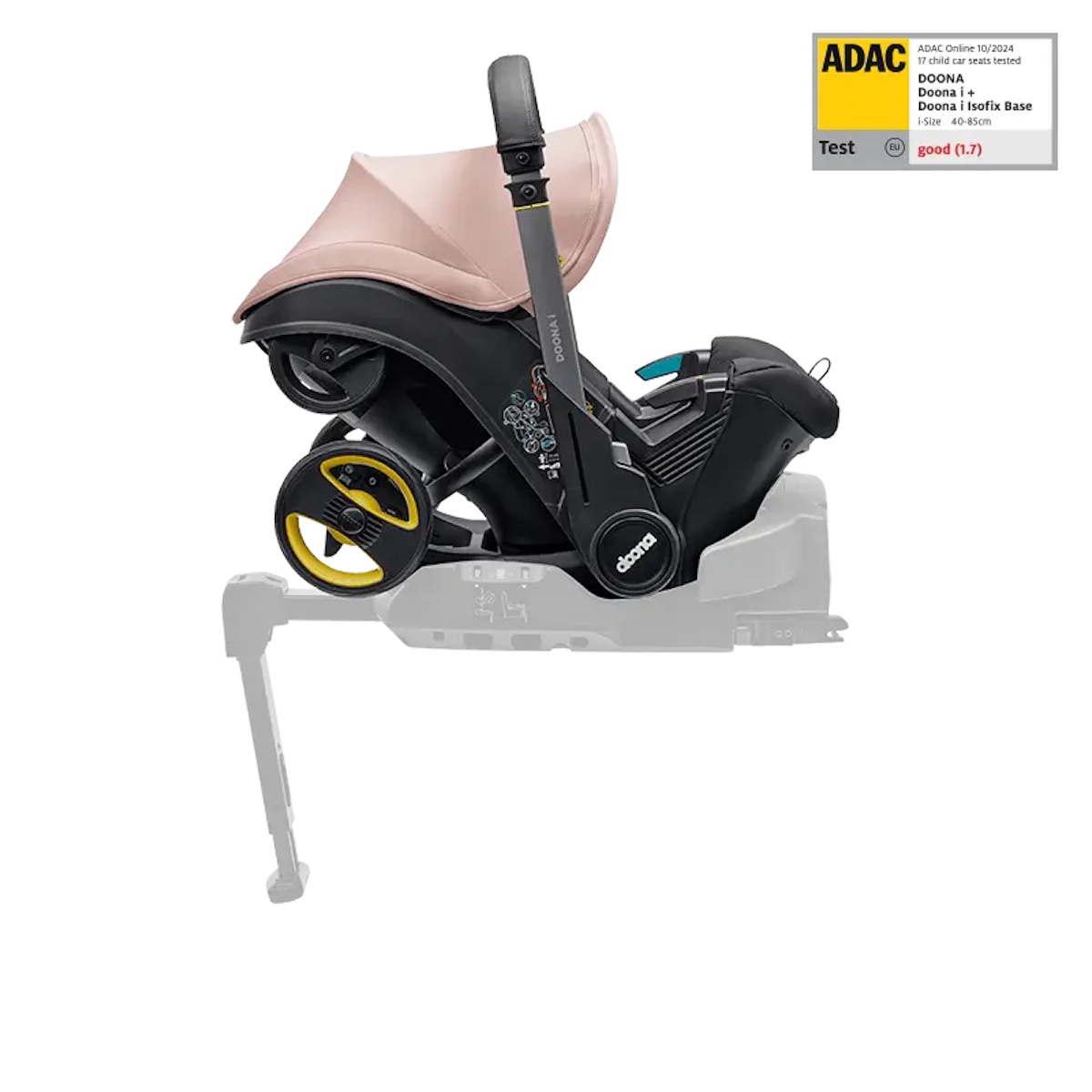 Siège-auto-poussette de bébé à 15 mois Doona blush pink