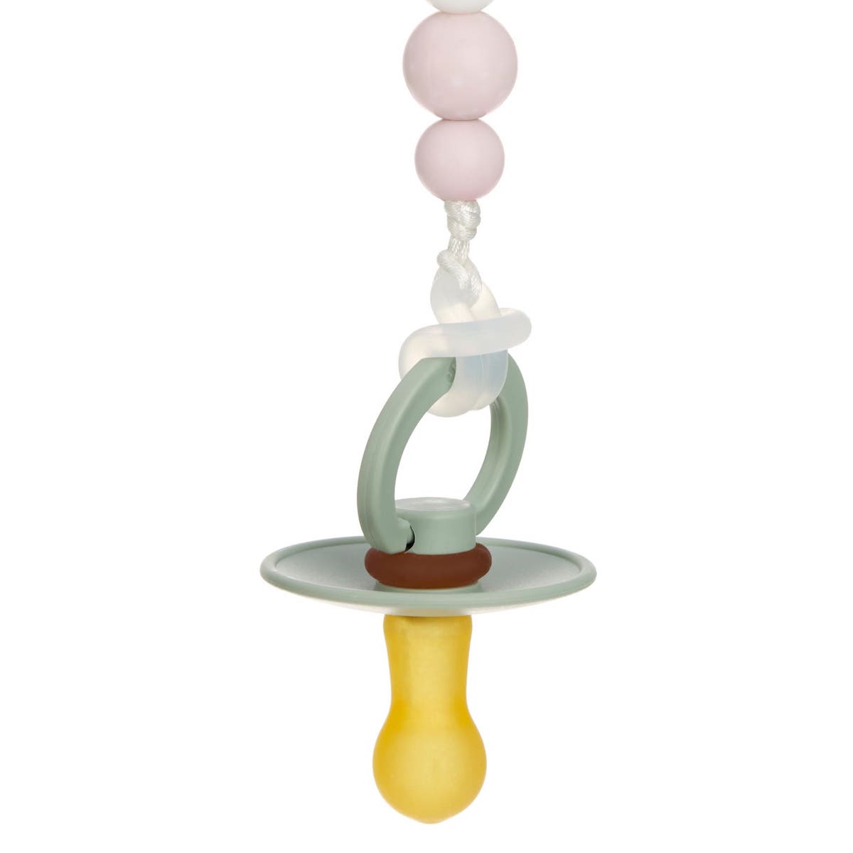 Soother Holder Wood/Silicone Cloud powder pink Laessig