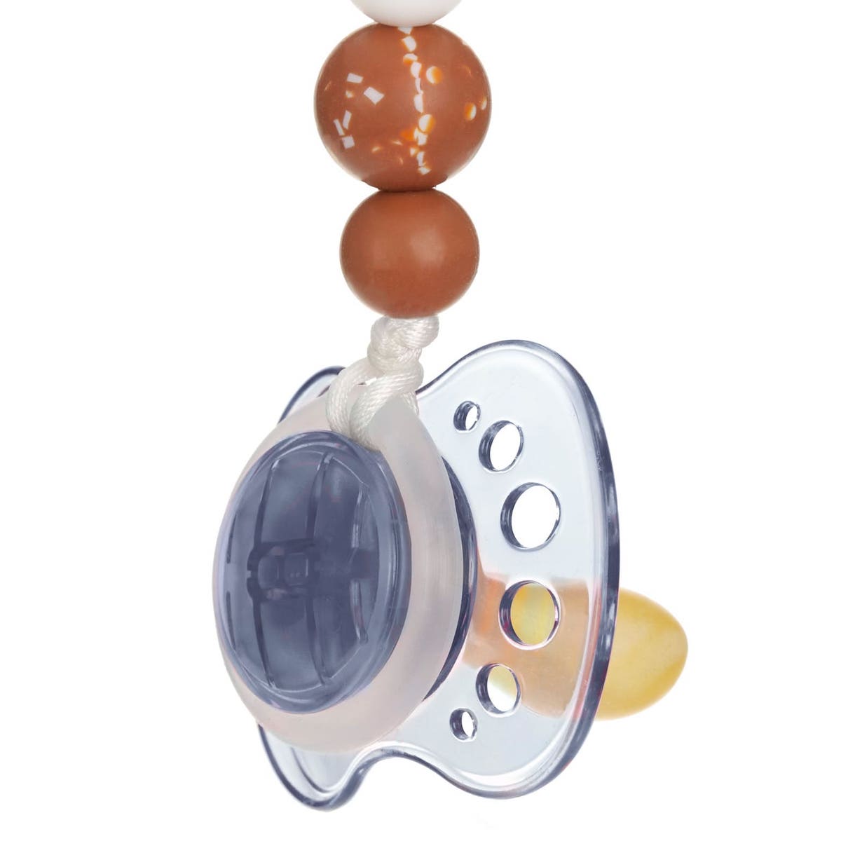 Soother Holder Wood/Silicone Moon rust Laessig