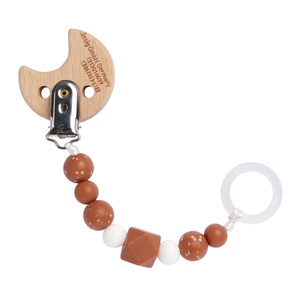 Soother Holder Wood/Silicone Moon rust Laessig