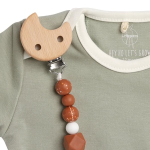 Soother Holder Wood/Silicone Moon rust Laessig