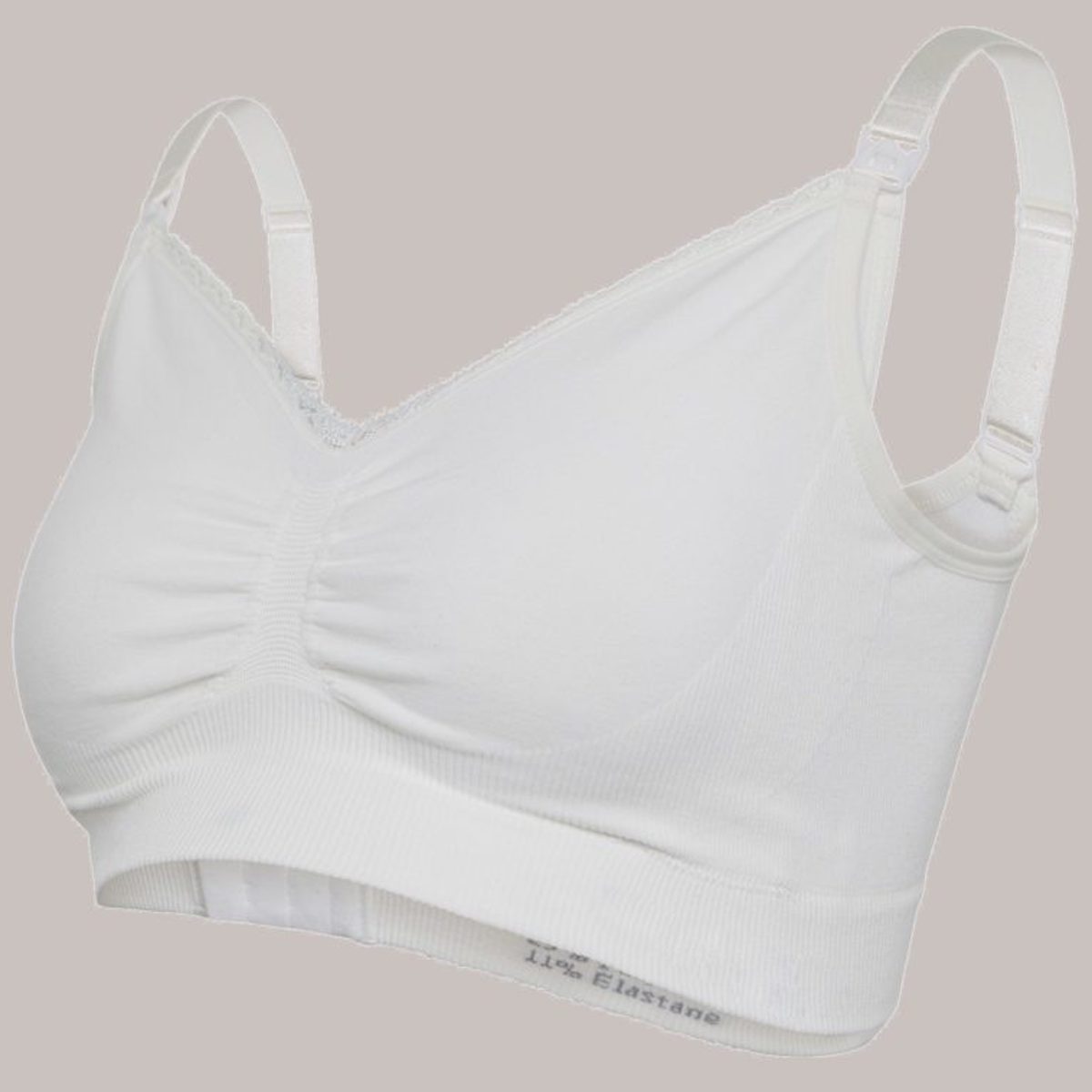 Soutien gorge allaitement sans coutures coton bio M Carriwell Blanc naturel
