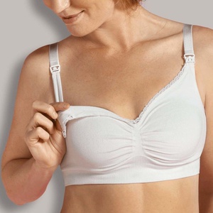Soutien gorge allaitement sans coutures coton bio M Carriwell Blanc naturel