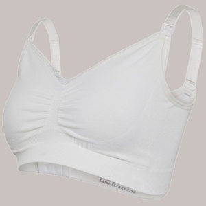 Soutien gorge allaitement sans coutures coton bio M Carriwell Blanc naturel