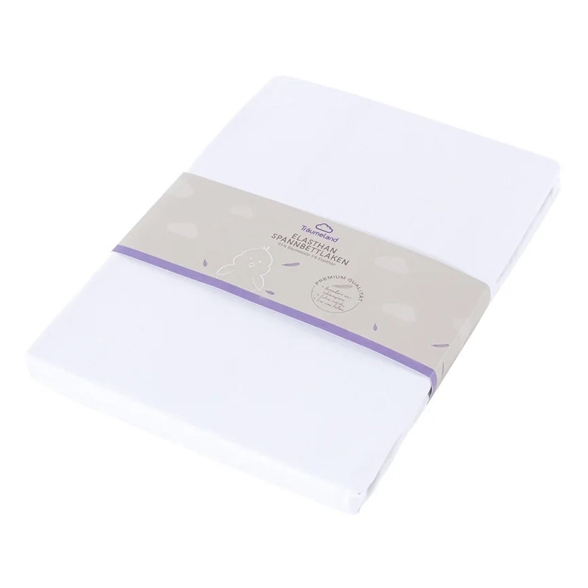 Spannbetttuch Elasthan weiß Träumeland 65x154cm + 70x162cm passend für Oliver Furniture Wood mini